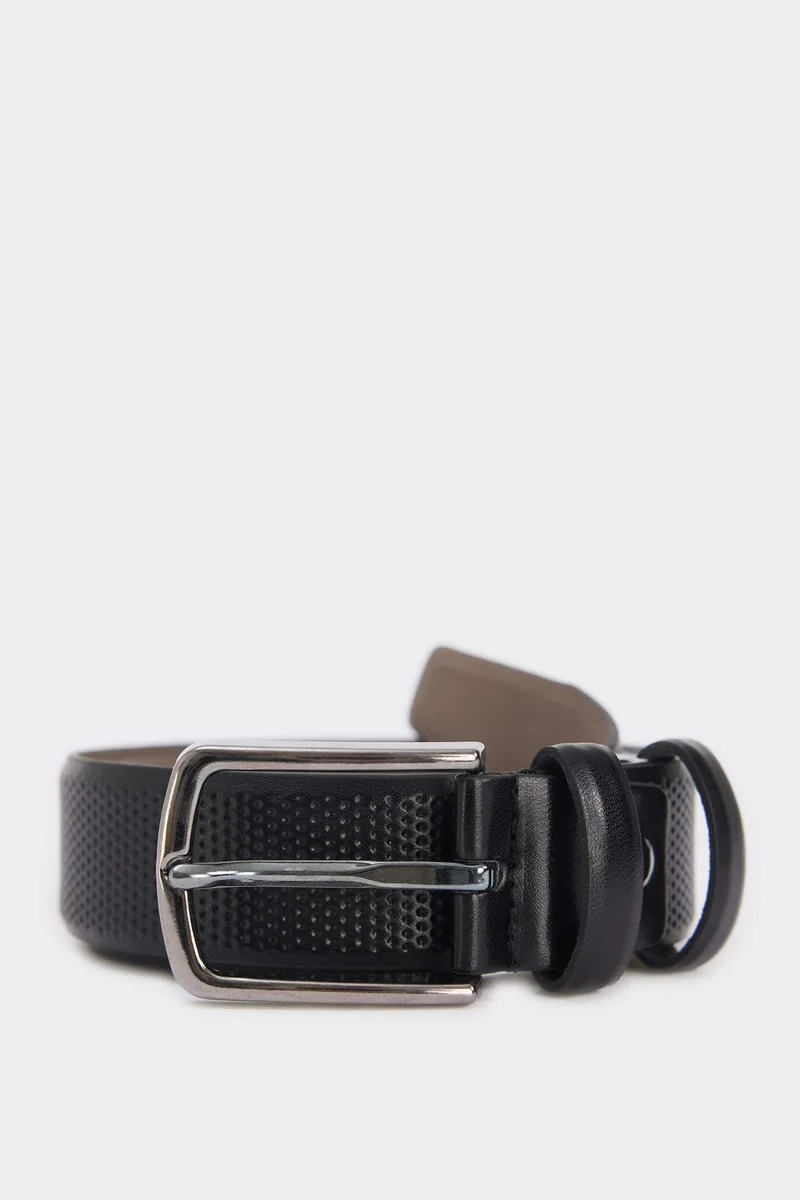 DeFacto Man Rectangular Buckle Faux Leather Belt