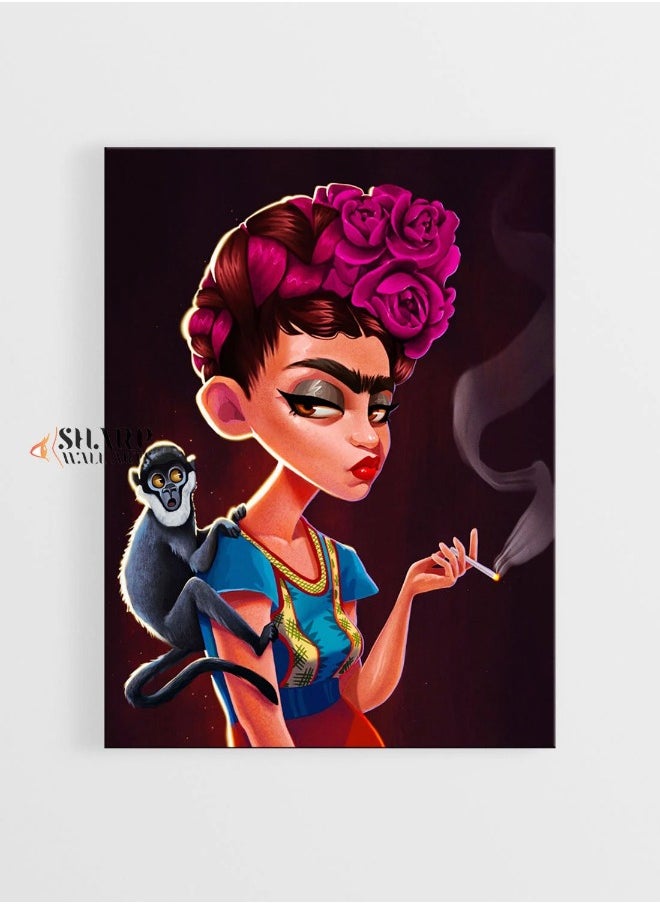 Generic - FRIDA KAHLO ART Frida Kahlo Portrait Cartoon Face, Mexican Art Print, Feminist Art Print, Mexican Folk Art, Frida Khalo Art Frida Pop Art - Image 1