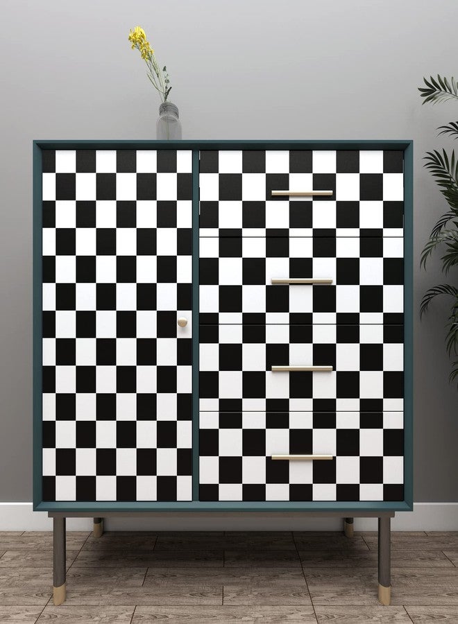 Decotalk 30"x120" Checkered Peel and Stick Wallpaper Black and White Wallpaper for Kitchen Backsplash Checkered Contact Paper for Cabinets Decor Checkerboard Wallpaper Self Adhesive Removable Vinyl - Image 3