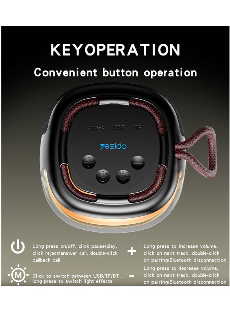 Yesido - Yesido YSW20 RGB Speaker Mini Portable Speaker / Support U Disk / TF Card Playback 10W Output Wireless - Black - Image 1