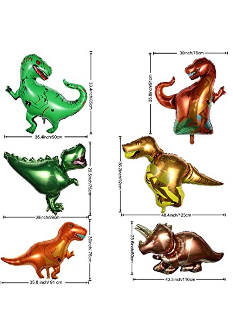 SYOSI 8 Pieces Balloon Dinosaurs Dinosaur Foil Balloons Aluminum Mylar Helium Balloons for Weddings Birthday Graduation Party Bridal Shower Jungle Style Party Decorations - Image 2