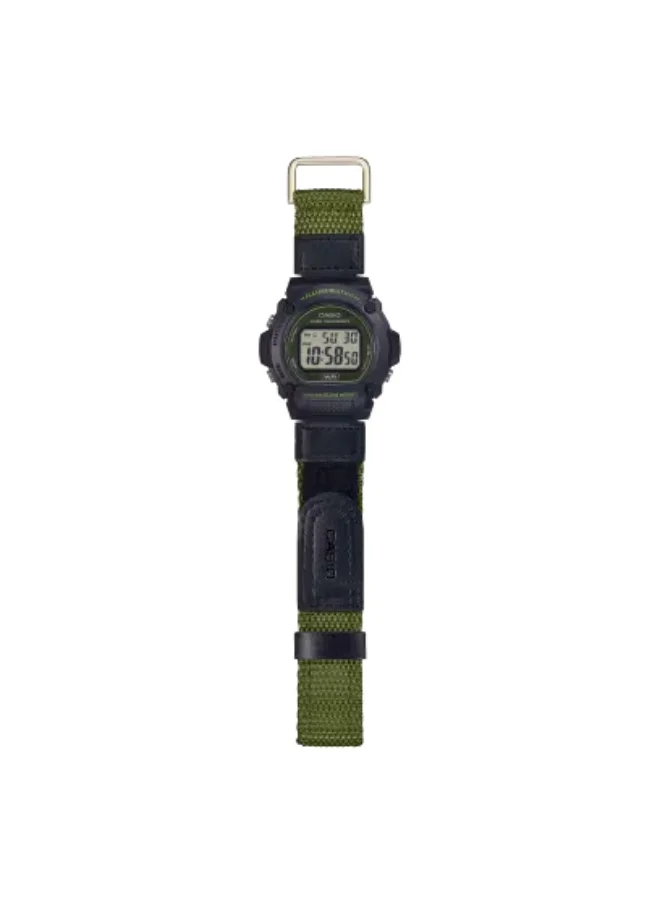 كاسيو Men's Cloth Digital Watch W-219HB-3AVDF - 47.1 mm