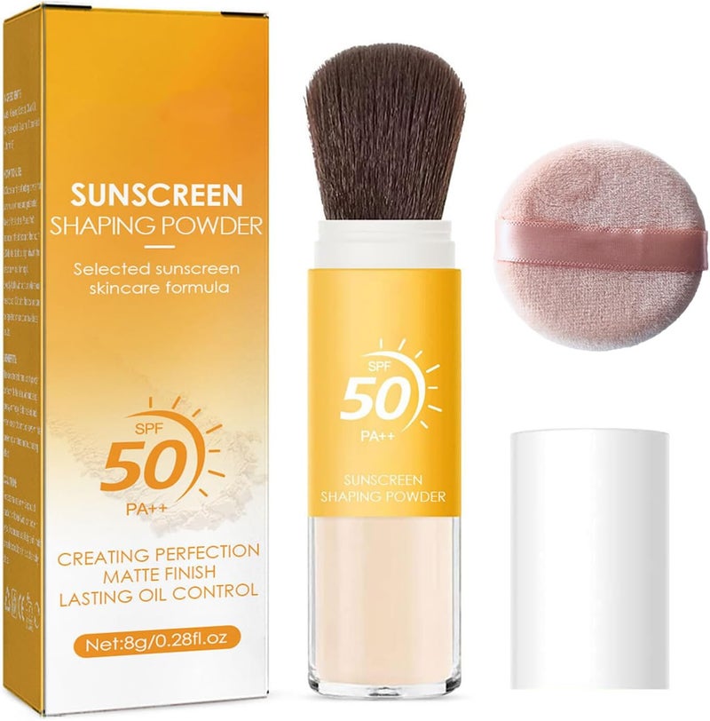 بودرة واقي الشمس لفروة الرأس SPF 50 للبشرة الطبيعية غير اللامعة تدوم طويلاً وقابلة للتنفس لجميع أنواع البشرة