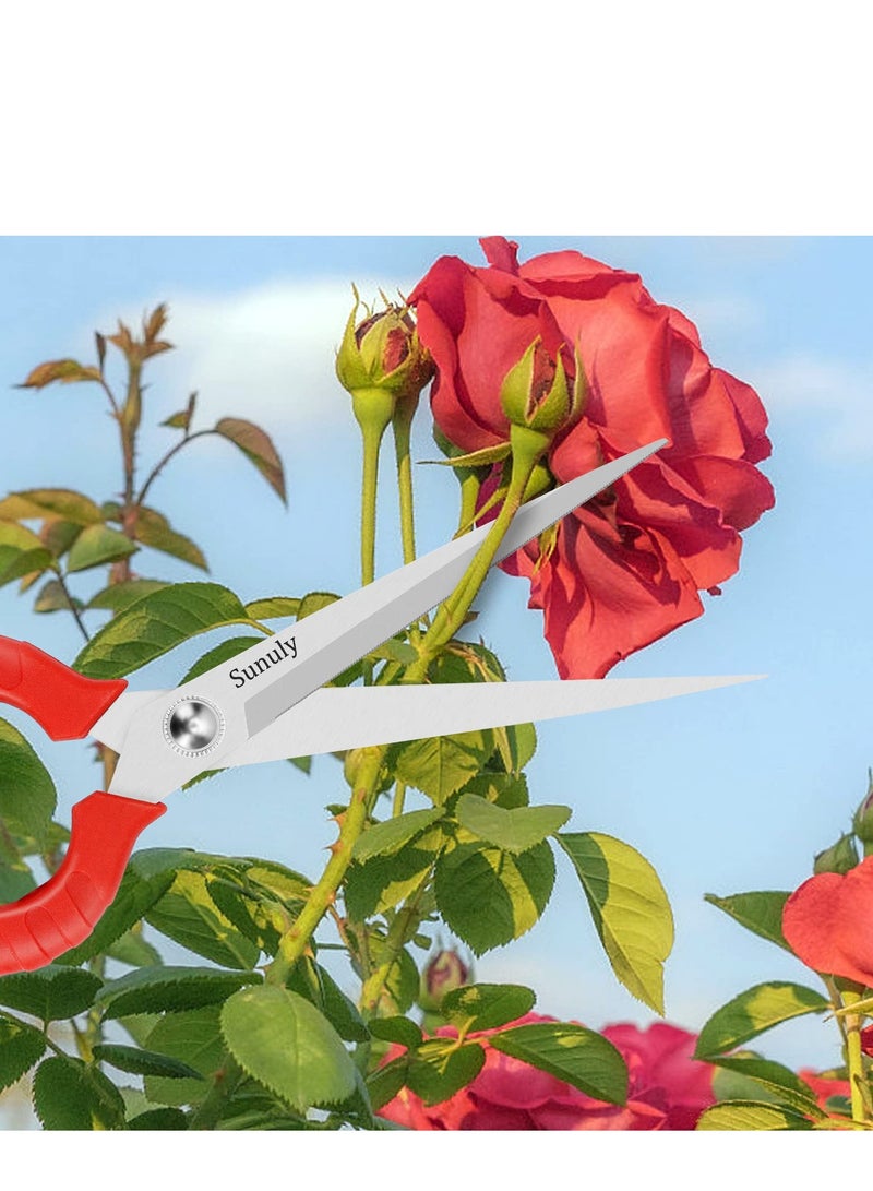 9.5 Inch Extended Straight Stainless Steel Blade Pruning Shears for Tight Spaces - Micro-Tip Snips with Extra Long Nose Garden Scissors - Image 4