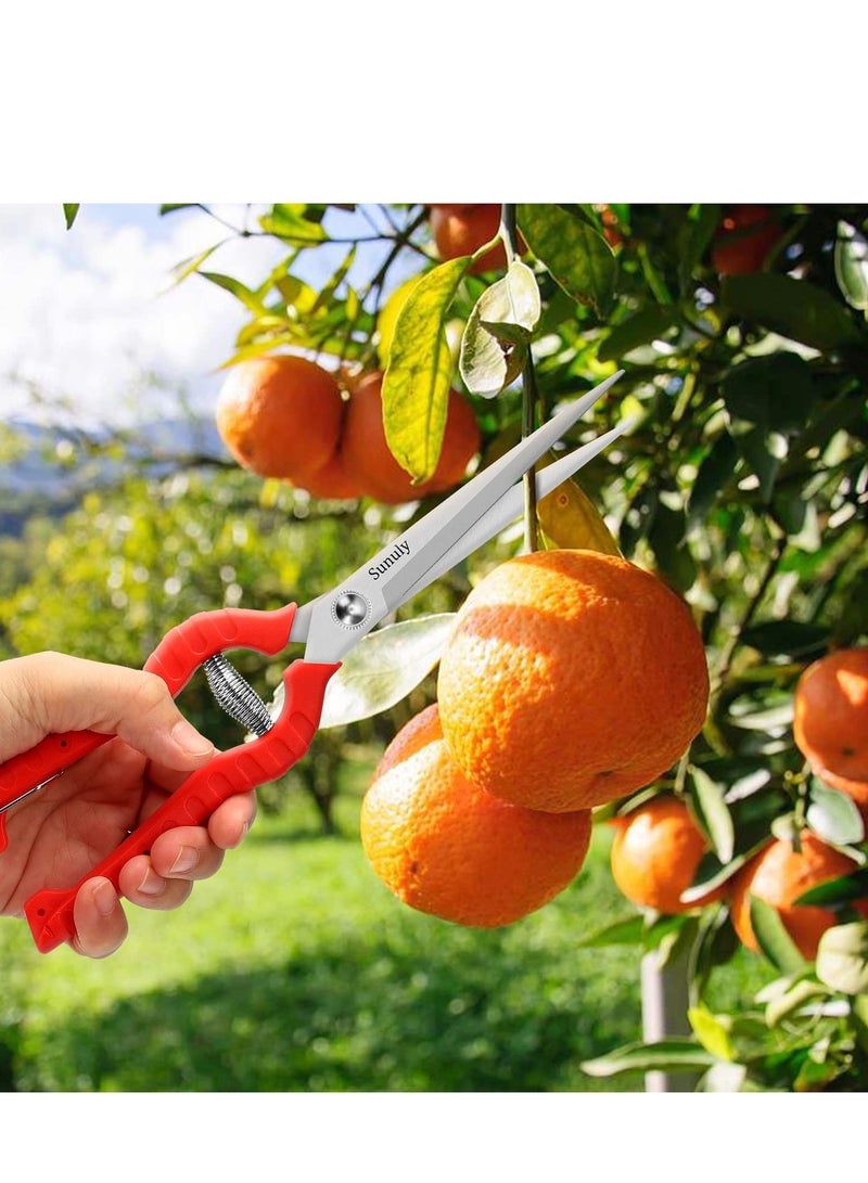 9.5 Inch Extended Straight Stainless Steel Blade Pruning Shears for Tight Spaces - Micro-Tip Snips with Extra Long Nose Garden Scissors - Image 3