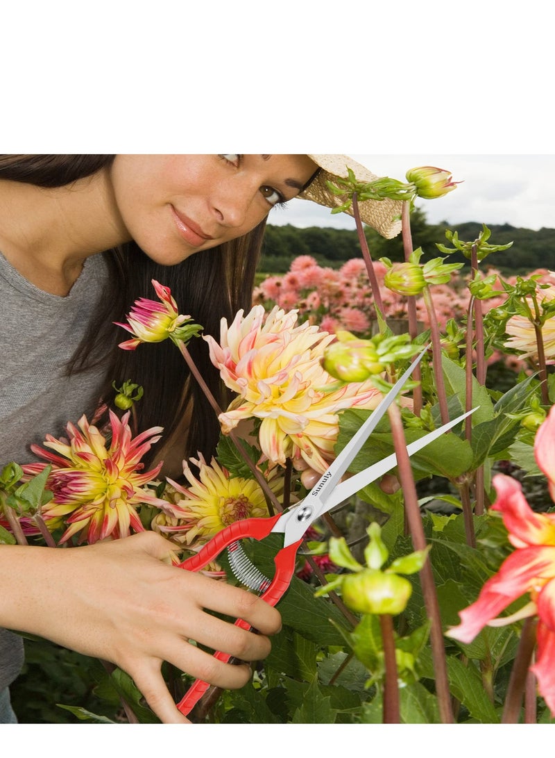 9.5 Inch Extended Straight Stainless Steel Blade Pruning Shears for Tight Spaces - Micro-Tip Snips with Extra Long Nose Garden Scissors - Image 5