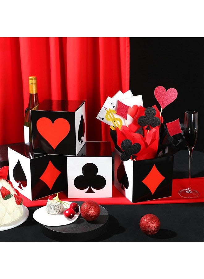 Zhanmai Zhanmai 16 Sets Casino Party Decorations Casino Favor Boxes (6 x 6 x 6 In) Casino Centerpiece Sticks Casino Themed Party Supplies Game Night Decorations for Birthday Party Centerpieces - Image 4