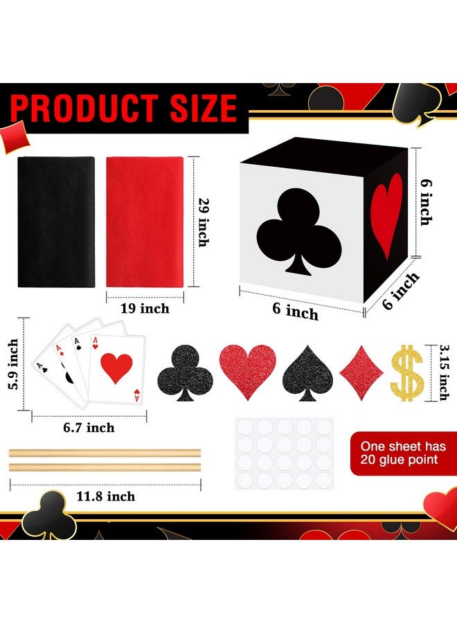 Zhanmai Zhanmai 16 Sets Casino Party Decorations Casino Favor Boxes (6 x 6 x 6 In) Casino Centerpiece Sticks Casino Themed Party Supplies Game Night Decorations for Birthday Party Centerpieces - Image 2
