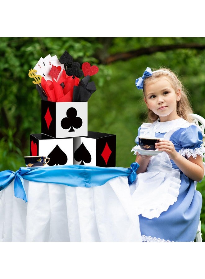 Zhanmai Zhanmai 16 Sets Casino Party Decorations Casino Favor Boxes (6 x 6 x 6 In) Casino Centerpiece Sticks Casino Themed Party Supplies Game Night Decorations for Birthday Party Centerpieces - Image 5