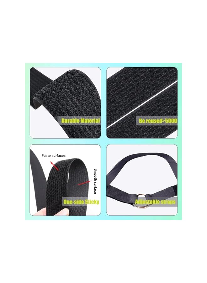 Green Tiger 2.5CM*500CM Adjustable Fastening Cable Straps with 25 Metallic Buckles Cut-to-Length Fastening Cord Management Organizer Wire Wrap Loop Strap Nylon Cable Ties for Organizer Storage (2.5CM*500CM) - Image 4