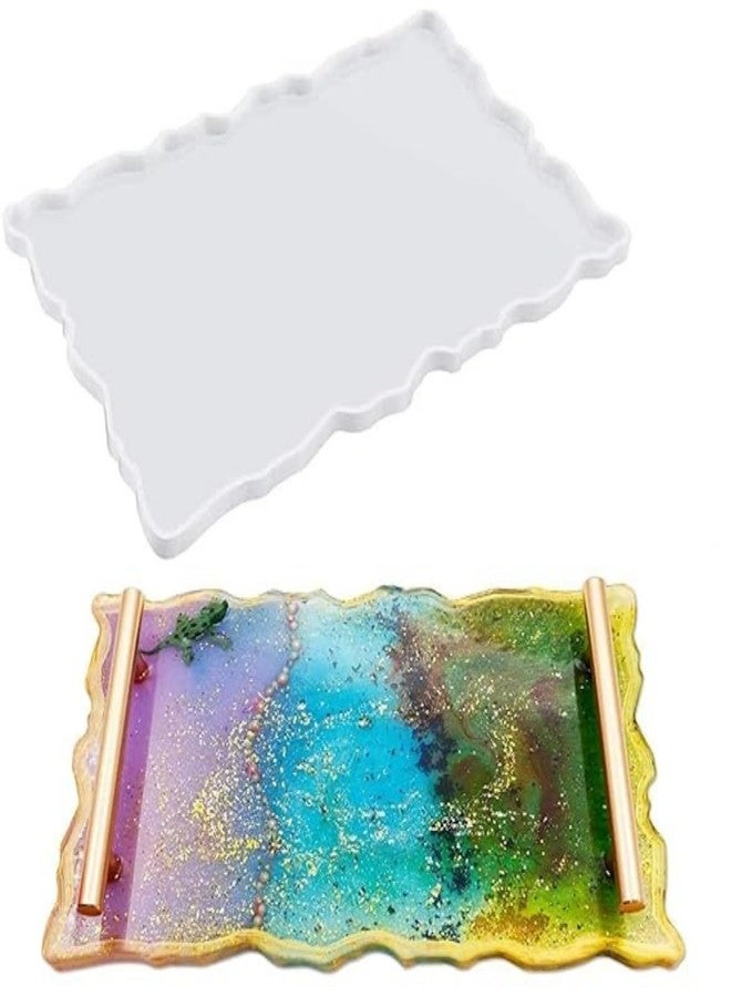 Oytra Resin Tray Mould Silicon Material Art and Craft DIY Rectangular Serving Board Casting Mold for Beginners Artists Professionals - Image 1