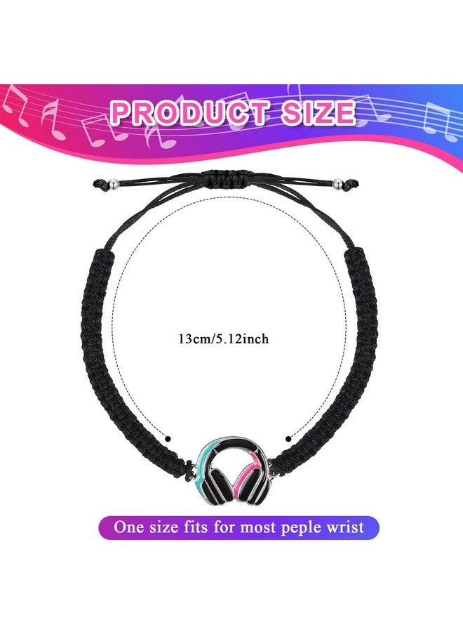 Junkin Music Party Favors Bracelets Party Decorations Bracelets Peace Sign Bracelets Hippie Party Supplies Rainbow Peace Bracelets Music Wristband 80S 70S 60S Social Media Favor Themed Music Party (10 Pcs) - Image 3