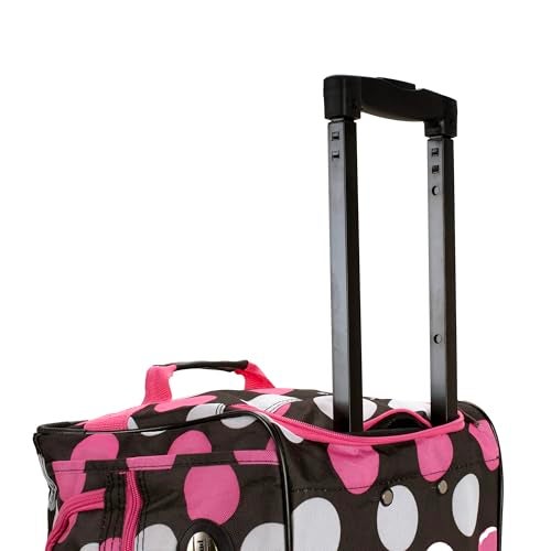 Rockland Rolling Duffel Bag, New Multi Pink Dot, 22" - Image 3