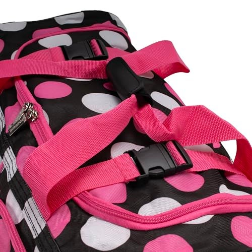 Rockland Rolling Duffel Bag, New Multi Pink Dot, 22" - Image 5