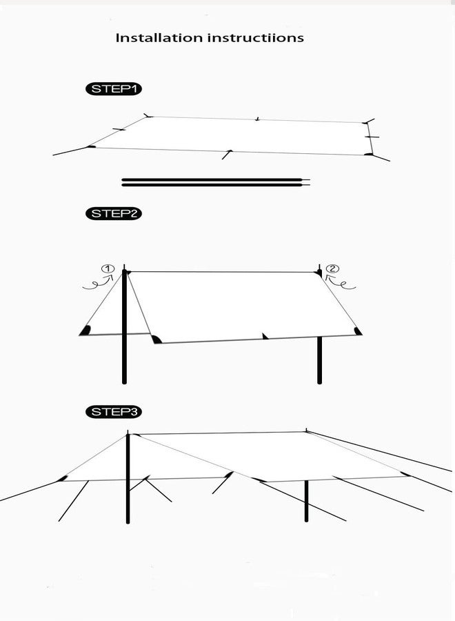 برو بيروس مظلة بروبيروس® الخارجية المقاومة للماء للتخييم، مع عامل حماية من الشمس 50+، طقم خيمة تخييم مع ملحقات التجميع، مقاس 10 × 16 قدمًا، مناسبة للتخييم والشواء والسفر بالسيارات الترفيهية والنزهات. - Image 2
