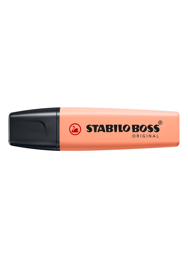STABILO Boss Original Highlighter in Pastel Peach Color , for Journal Planner , Marking Dictionary, Note Taking , Pack of 10 Pens  - Image 1