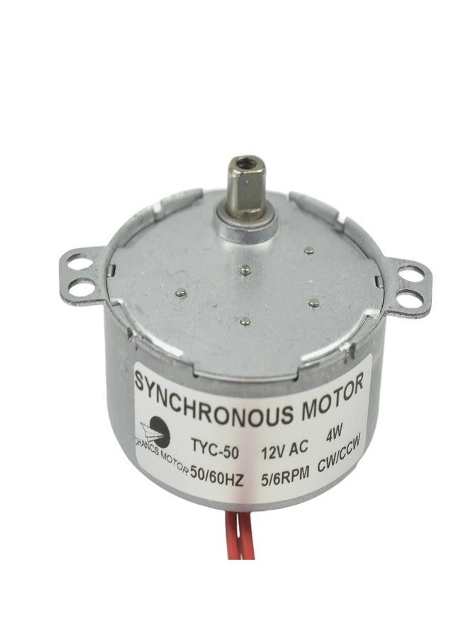CHANCS TYC-50 Synchronous Motor 12V AC 5-6RPM Flush Shaft 5.5mm CW/CCW 4W Gear Motor - Image 1