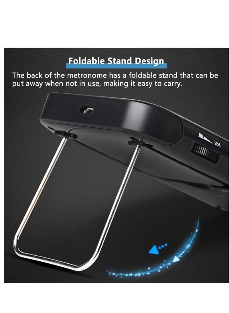 SOLARAE Electronic Digital Metronom with USB Cable, Universal Digital Metronome, Metronome with Timer, Volume Adjustable, Suitable for Piano, Guitar, Flute, Violin (White) - Image 4