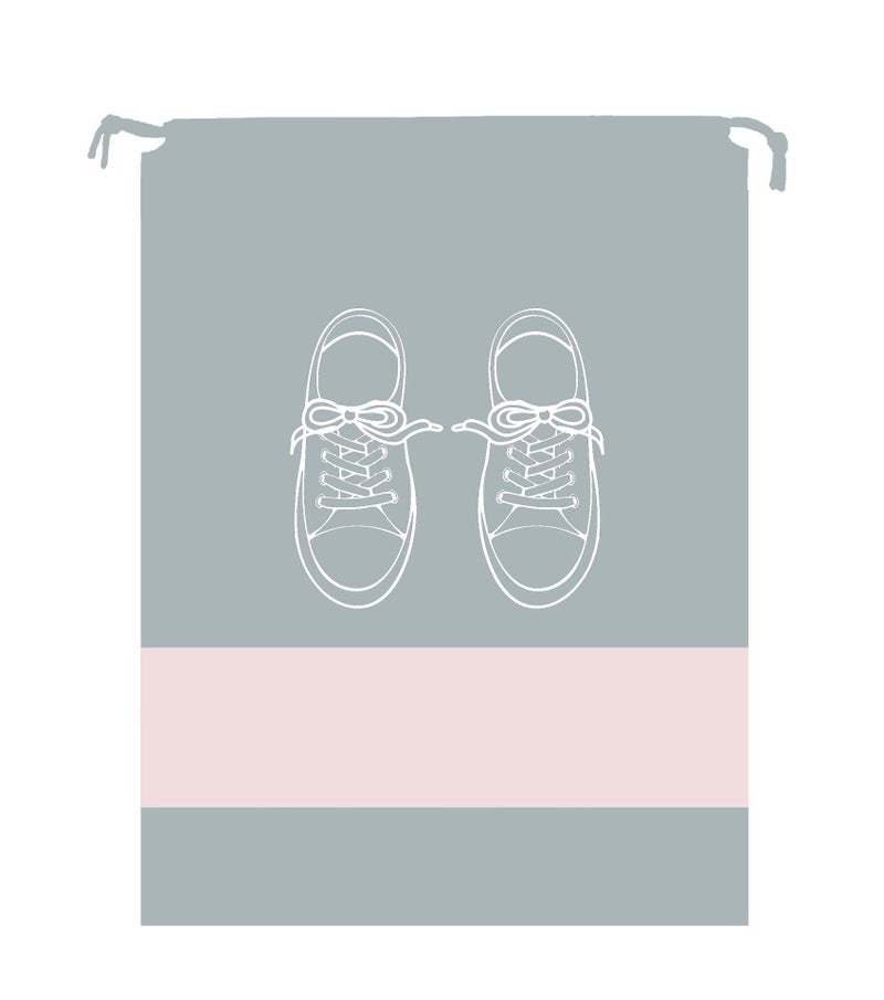 Semi-Transparent Shoe Storage Bag with Drawstring temperament gray