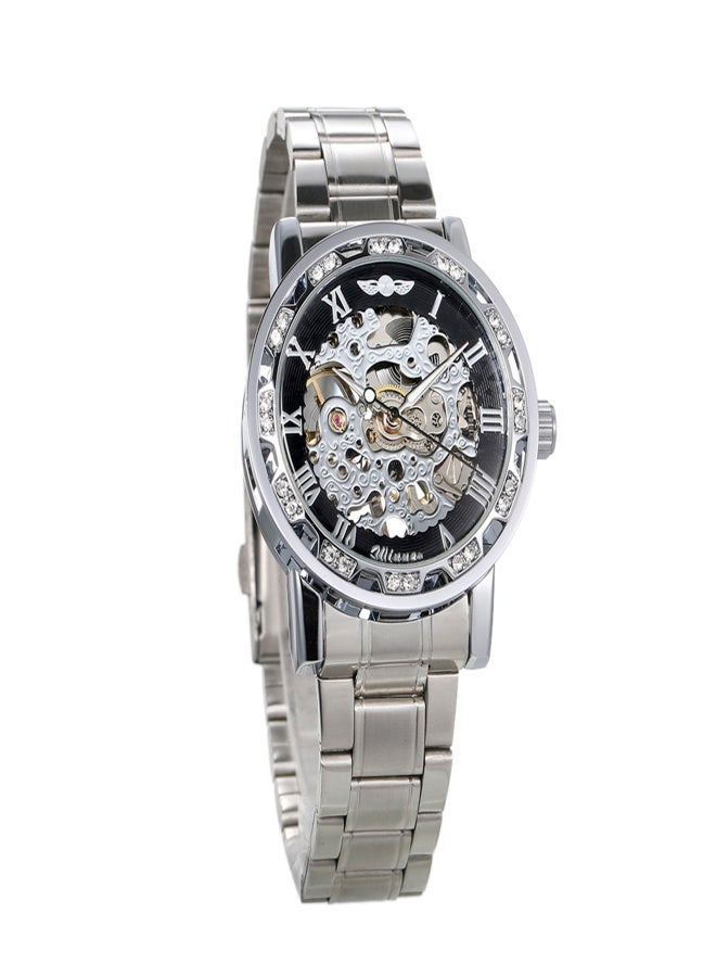 Winner Men Watch Fashion Diamond Display Luminous Hands Gear Movement Retro Mechanical Skeleton Watches Luxury Casual Business Wristwatch - Image 1