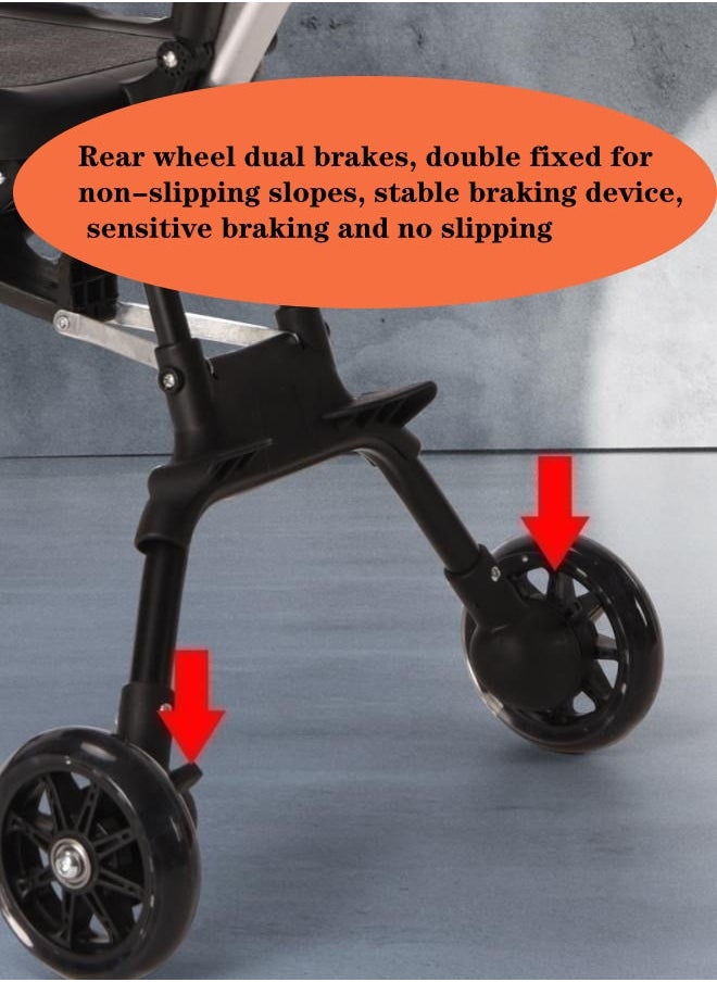 XiuWoo - One - Click Folding And Llightweight Two Way Push Baby Stroller with Shed -Black - Image 1