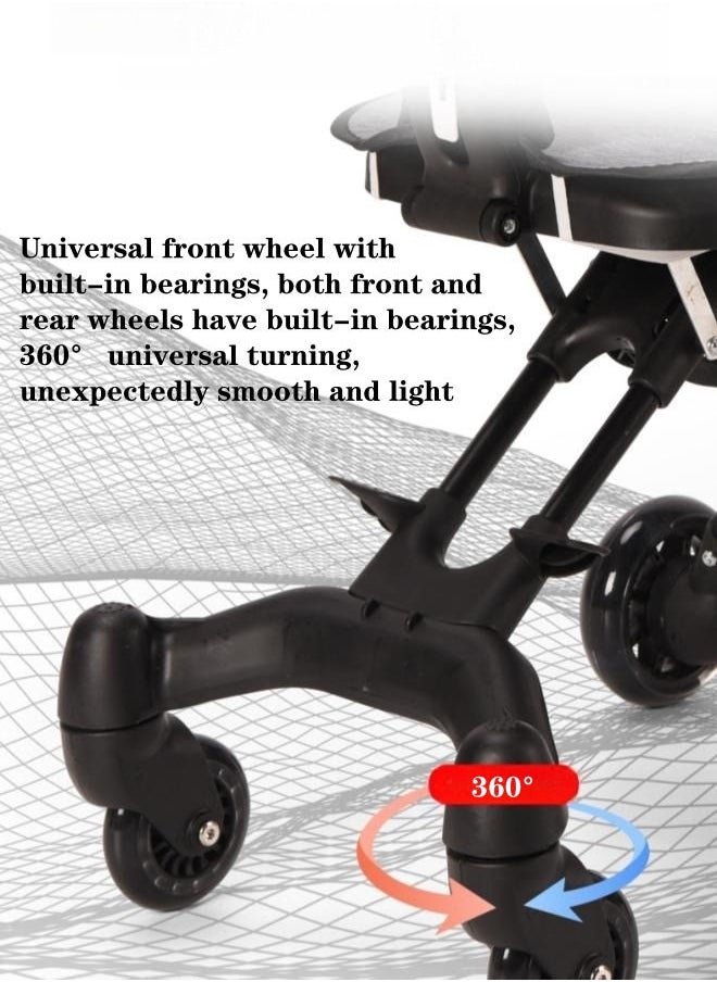 XiuWoo - One - Click Folding And Llightweight Two Way Push Baby Stroller with Shed -Black - Image 1
