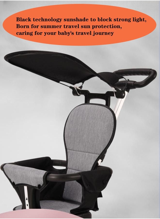 XiuWoo - One - Click Folding And Llightweight Two Way Push Baby Stroller with Shed -Black - Image 1