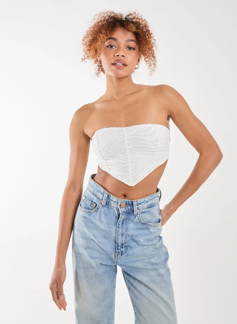 Pink Vanilla Tiger Print Textured Corset Top
