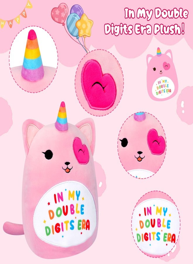 LSYDCARM 10 Year Old Girl Birthday Gifts, 8 Inch Unicorn Cat Plush 10th Birthday Gifts for Girls, in My Double Digits Era Kawaii Cat Stuffed Animals with Unicorn Plushie Pillow - Image 5