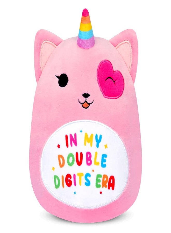 LSYDCARM 10 Year Old Girl Birthday Gifts, 8 Inch Unicorn Cat Plush 10th Birthday Gifts for Girls, in My Double Digits Era Kawaii Cat Stuffed Animals with Unicorn Plushie Pillow - Image 1