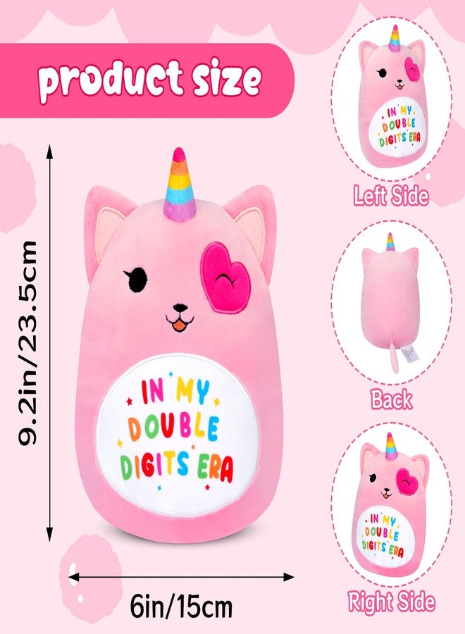 LSYDCARM 10 Year Old Girl Birthday Gifts, 8 Inch Unicorn Cat Plush 10th Birthday Gifts for Girls, in My Double Digits Era Kawaii Cat Stuffed Animals with Unicorn Plushie Pillow - Image 4