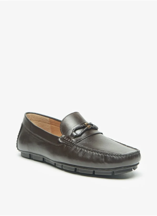 DUCHINI Men's Solid Slip-On Moccasins