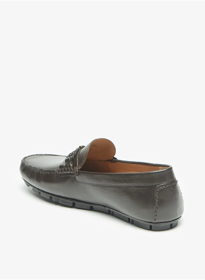 DUCHINI Men's Solid Slip-On Moccasins