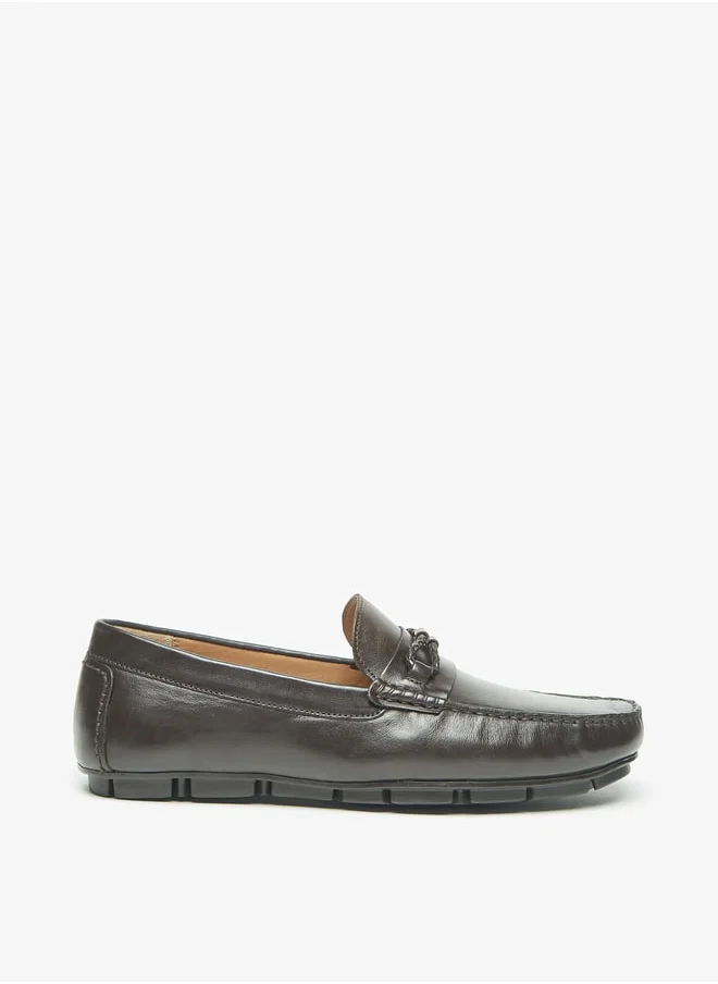 DUCHINI Men's Solid Slip-On Moccasins
