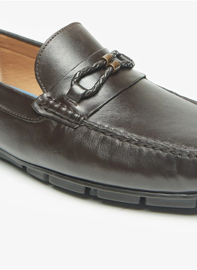 DUCHINI Men's Solid Slip-On Moccasins