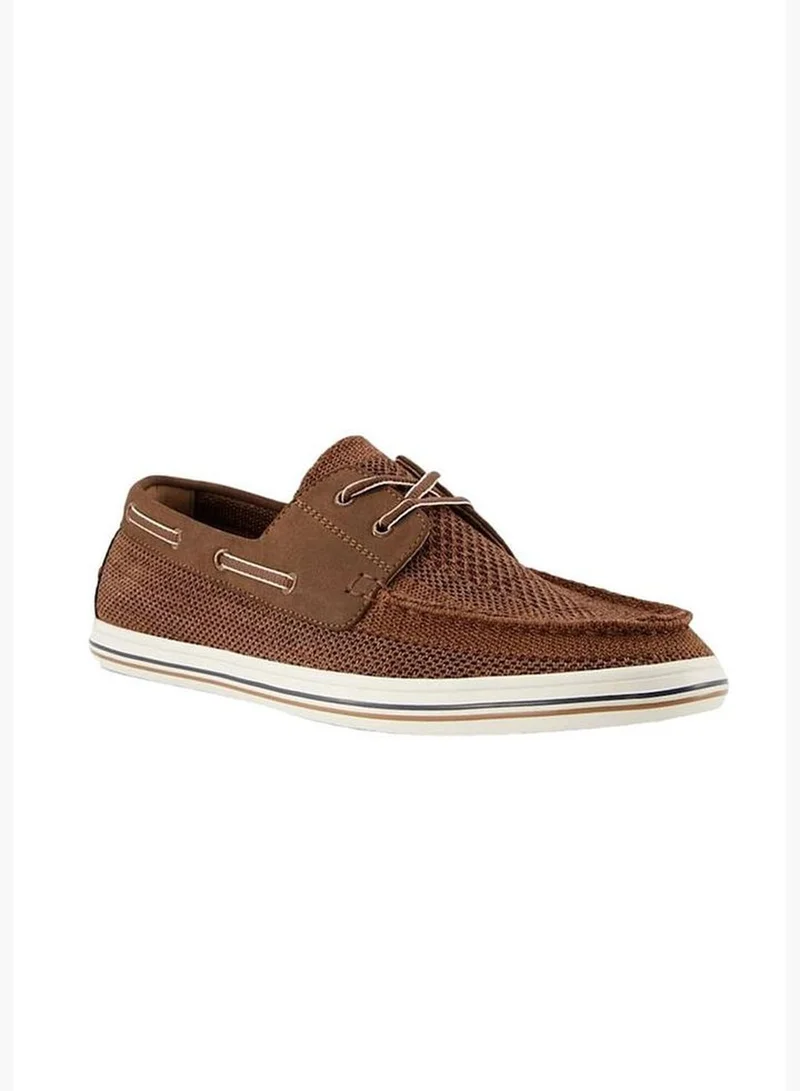 ديون لندن Burnner Round Toe Slip On Knitted Boat Shoes