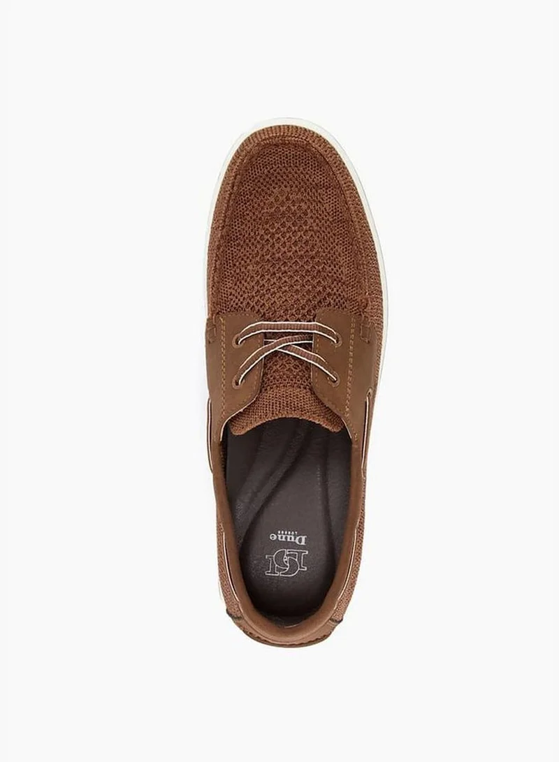 ديون لندن Burnner Round Toe Slip On Knitted Boat Shoes