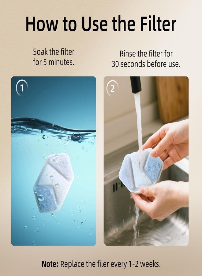 Speedeer Official 8 Packs Replacement Filters & Pre-Filter Sponges for 4L/135oz Wireless Cat Water Fountain ZTI0506 - Image 3