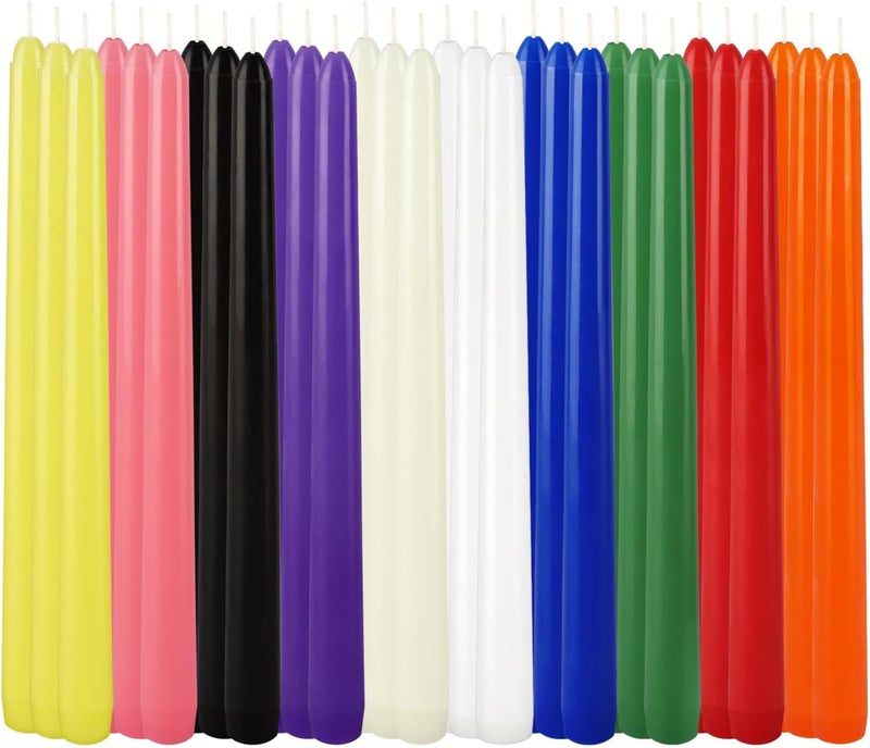 Grcdoyvl 30-Pack 10-Color Taper Candles - 10 Inch Dripless & 10-Hour Burn｜Wedding/Birthday/Home Decor with Premium Wax - Image 1