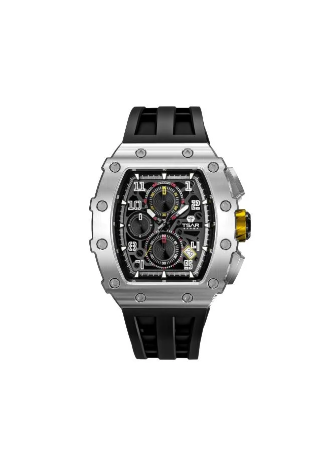 TSAR BOMBA Men's Silicone Analog Watch TB8204Q-13 - 43.5x50.5 mm