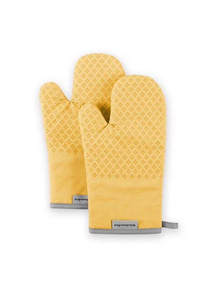 KitchenAid Asteroid Oven Mitt 2Pack Set Buttercup Yellow 7"X12.5"  - Image 2