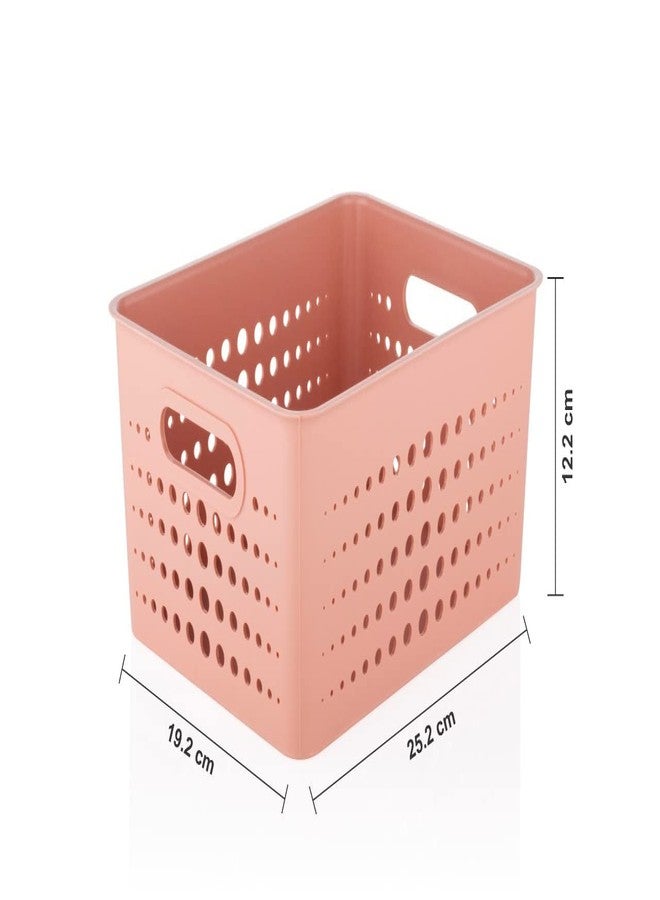 Moxstar Plastic Storage Basket,Strong Plastic Material & Side Handle multi Use Colourful - 3 Pcs - Image 4