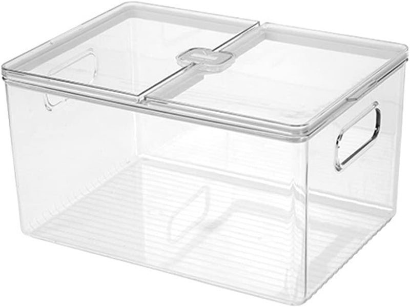 ويوبلز صندوق تخزين الفواكه والخضراوات، صندوق تخزين قابل للطي، صندوق تخزين طعام الثلاجة بغطاء (رمادي) - Image 1