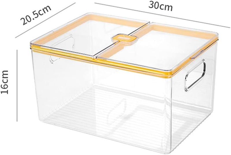 ويوبلز صندوق تخزين الفواكه والخضراوات، صندوق تخزين قابل للطي، صندوق تخزين طعام الثلاجة بغطاء (رمادي) - Image 3
