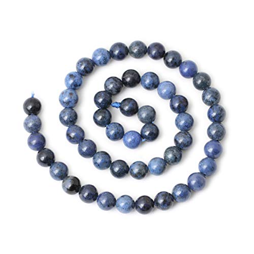 CHEAVIAN 45PCS 8mm Natural Dumortierite Gemstone Round Loose Stone Beads for Jewelry Making Crafts Design 1 Strand 15" - Image 2
