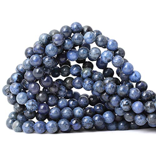 CHEAVIAN 45PCS 8mm Natural Dumortierite Gemstone Round Loose Stone Beads for Jewelry Making Crafts Design 1 Strand 15" - Image 1