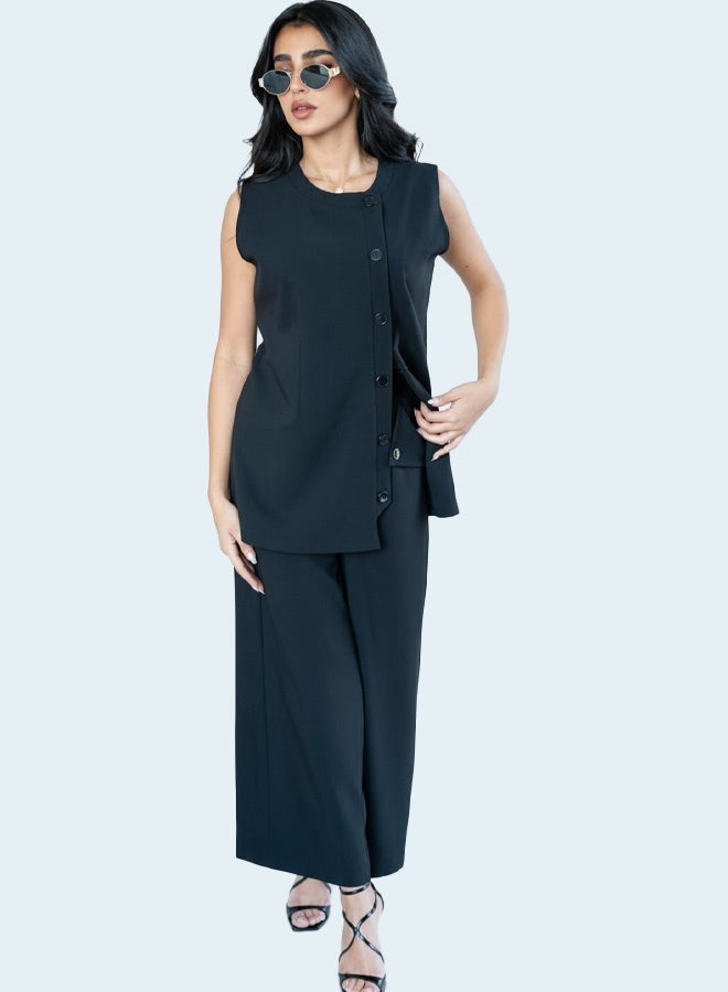 Summer Women's Casual Suit Simple design, breathable fabrics Lapel double row multi-button temperament trench coat - Image 3