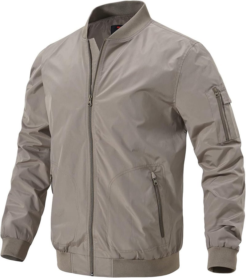 Gopune Men's Windproof Bomber Jacket Lightweight Windbreaker Outdoor Golf Fashion Coat - Image 1