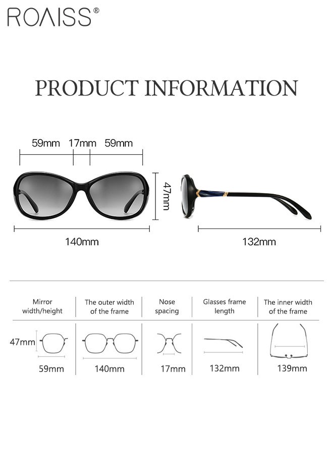 رويس نظارة شمسية مستقطبة على شكل فراشة للنساء، نظارة الشمس الواقية من الأشعة فوق البنفسجية 400 مع زخرفة أحجار جميلة، ظلال شمس مضادة للوهج عصرية أنيقة للنساء مع حافظة النظارة، 59 مم - Image 4