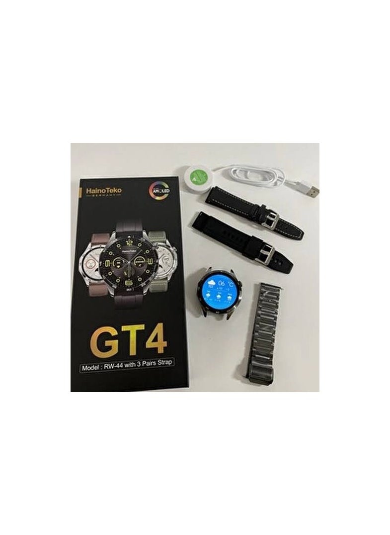 Haino Teko - Haino Teko GT4 RW-44 Smart Watch Compatible with Android Devices AMOLED Screen Black Color Water, Wet and Sweat Resistant Battery: 4 to 5 days with a capacity of 380 mAh - Image 1